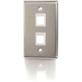C2G 2-Port Single Gang Multimedia Keystone Wall Plate - Stainless Steel — 37094