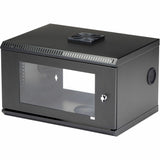 StarTech.com 2-Post 6U Wall Mount Network Cabinet w/ Acrylic Door, 19" Small Wall-Mounted Server Rack for Data / Computer Equipment — RK619WALL