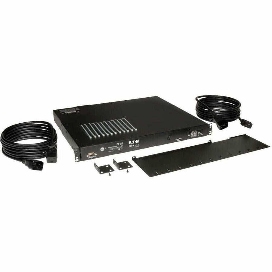 Eaton Tripp Lite Series 3.8kW Single-Phase Local Metered Automatic Transfer Switch PDU, Two 200-240V C20 Inlets, 8 C13 & 2 C19 Outputs, 1U, TAA — PDUMH20HVAT