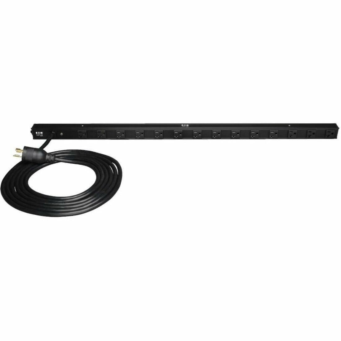 Eaton Tripp Lite Series 1.9kW Single-Phase 120V Basic PDU, 14 NEMA 5-15/20R Outlets, NEMA L5-20P Input with 5-20P Adapter, 15 ft. (4.57 m) Cord, 0U Vertical — PDUV20