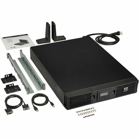 Eaton Tripp Lite Series SmartOnline 2000VA 1800W 120V Double-Conversion UPS - 7 Outlets, Extended Run, Network Card Included, LCD, USB, DB9, 2U Rack/Tower — SU2200RTXLCDN