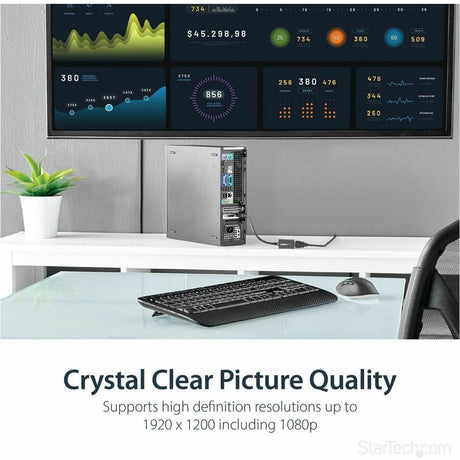 StarTech.com DisplayPort to VGA Adapter, Active DP to VGA Converter, 1080p Video DP to VGA Monitor Dongle, Latching DP Connector, Durable — DP2VGA
