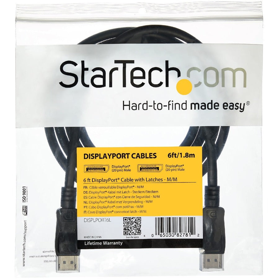 StarTech.com 35 ft DisplayPort Cable with Latches - M/M — DISPLPORT35L