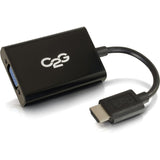 C2G HDMI to VGA Adapter Converter Dongle with Stereo Audio M/F - Black — 41351
