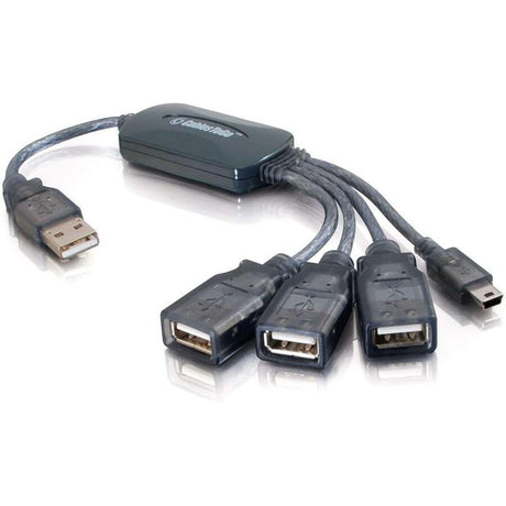 C2G 11in 4-Port USB Splitter - 3 USB A Ports and 1 USB Mini B Plug - USB 2.0 — 27402
