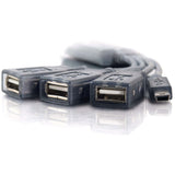 C2G 11in 4-Port USB Splitter - 3 USB A Ports and 1 USB Mini B Plug - USB 2.0 — 27402