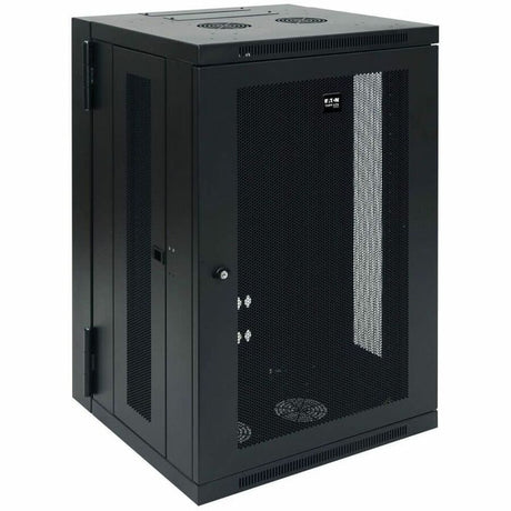 Eaton Tripp Lite Series SmartRack 18U Low-Profile Switch-Depth Wall-Mount Rack Enclosure Cabinet, Hinged Back — SRW18US