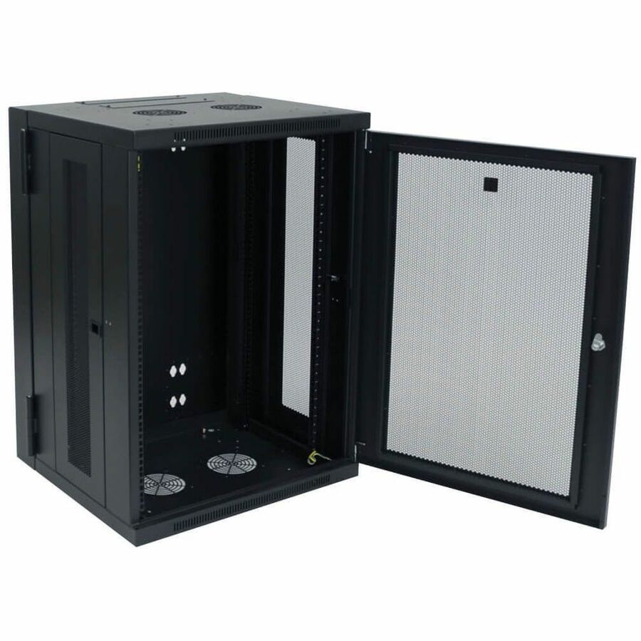 Eaton Tripp Lite Series SmartRack 18U Low-Profile Switch-Depth Wall-Mount Rack Enclosure Cabinet, Hinged Back — SRW18US