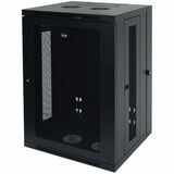 Eaton Tripp Lite Series SmartRack 18U Low-Profile Switch-Depth Wall-Mount Rack Enclosure Cabinet, Hinged Back — SRW18US