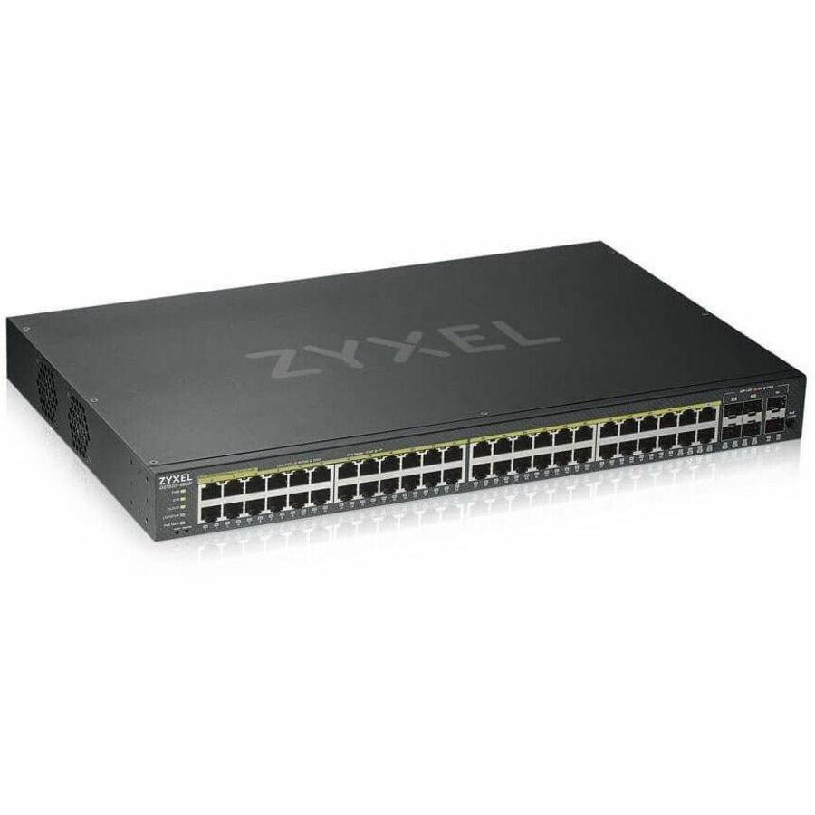 ZYXEL GS1920-48HPv2 48-Port Gigabit Smart Nebula Cloud Managed PoE Switch | 48 PoE+ Ports at 375W with 2 SFP Uplinks | TAA Compliant — GS1920-48HPv2