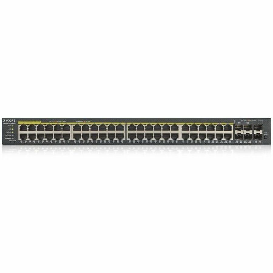 ZYXEL GS1920-48HPv2 48-Port Gigabit Smart Nebula Cloud Managed PoE Switch | 48 PoE+ Ports at 375W with 2 SFP Uplinks | TAA Compliant — GS1920-48HPv2