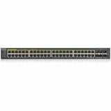 ZYXEL GS1920-48HPv2 48-Port Gigabit Smart Nebula Cloud Managed PoE Switch | 48 PoE+ Ports at 375W with 2 SFP Uplinks | TAA Compliant — GS1920-48HPv2