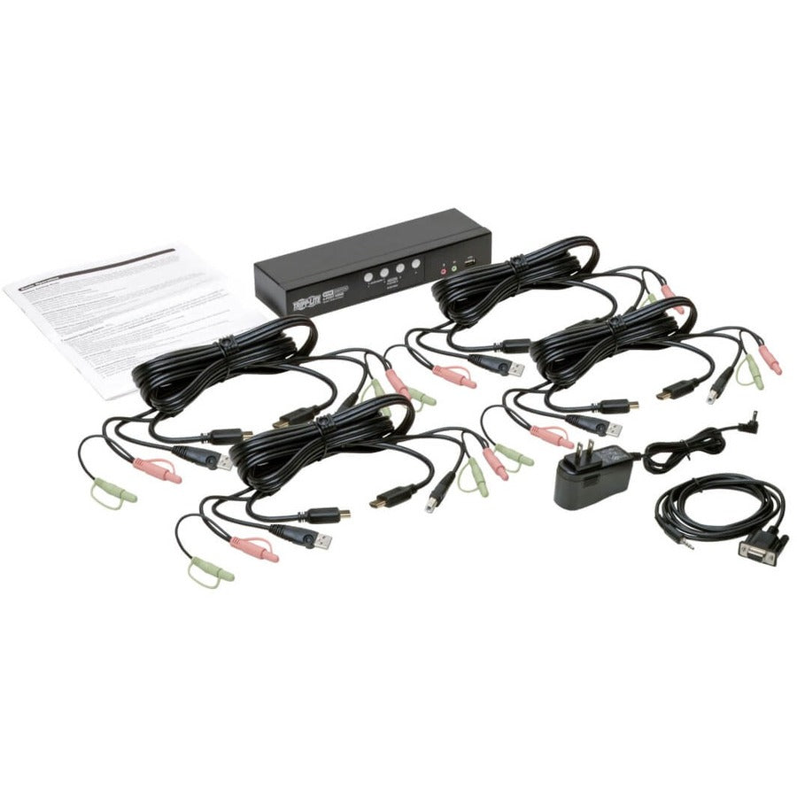 Eaton Tripp Lite Series 4-Port HDMI/USB KVM Switch with Audio/Video and USB Peripheral Sharing — B004-HUA4-K