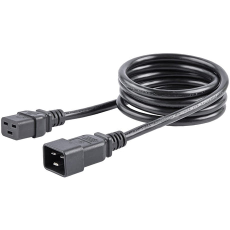 StarTech.com 6ft (1.8m) Heavy Duty Extension Cord, IEC C19 to IEC C20 Black Extension Cord, 15A 250V, 14AWG, Heavy Gauge Power Cable — PXTC19C20146