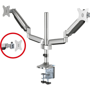 SIIG Dual Monitor Gas Spring Desk Mount with USB Port - 17" to 32" — CE-MT2X11-S1