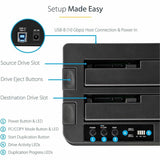 StarTech.com Standalone Hard Drive Duplicator, External Dual Bay HDD/SSD Cloner/Copier, USB 3.1 to SATA Drive Docking Station, Disk Cloner — SDOCK2U313R