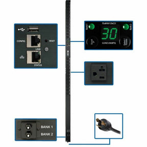 Eaton 2.9kW Single-Phase Monitored PDU with LX Platform Interface, 120V Outlets (24 5-15/20R), L5-30P Plug, 0U Vertical, TAA — PDUMNV30LX