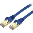 StarTech.com 12ft CAT6a Ethernet Cable - 10 Gigabit Category 6a Shielded Snagless 100W PoE Patch Cord - 10GbE Blue UL Certified Wiring/TIA — C6ASPAT12BL