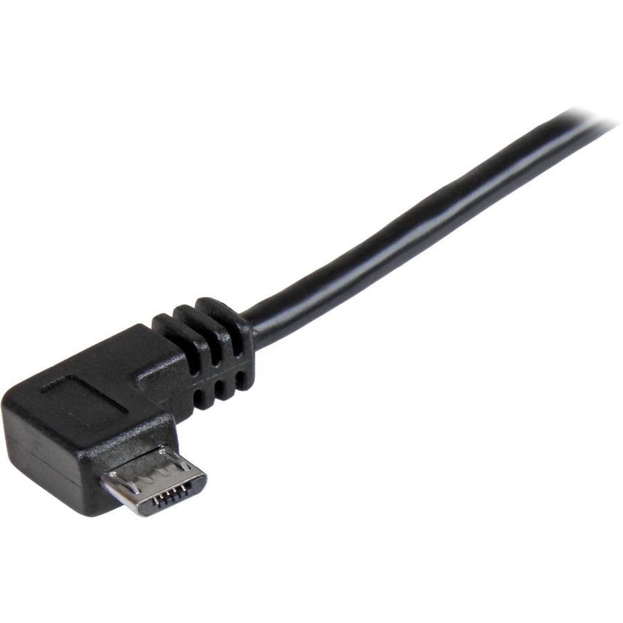 StarTech.com 2m 6 ft Right Angle Micro-USB Charge and Sync Cable M/M - USB 2.0 A to Micro USB - 24 AWG — USBAUB2MRA