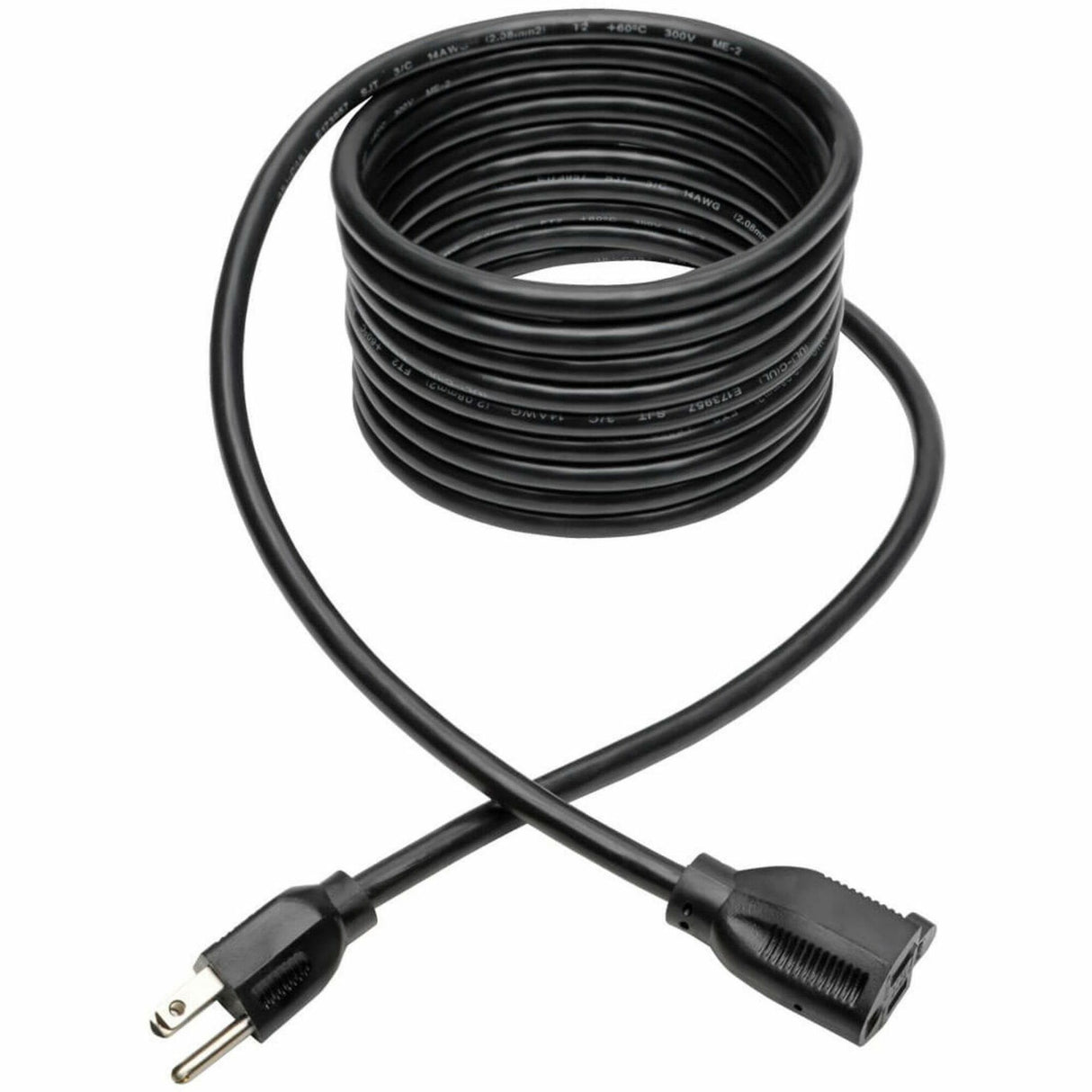 Eaton Tripp Lite Series Power Extension Cord, NEMA 5-15P to NEMA 5-15R - Heavy-Duty, 15A, 120V, 14 AWG, 15 ft. (4.57 m), Black — P024-015