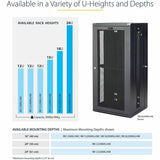 StarTech.com 4-Post 12U Wall Mount Network Cabinet, 19" Hinged Wall-Mounted Server Rack for IT Equipment, Flexible Lockable Rack Enclosure — RK1224WALHM
