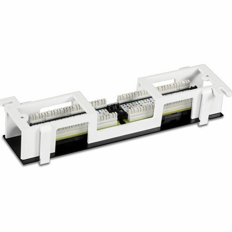 TRENDnet 12-Port Cat6 Unshielded Patch Panel, TC-P12C6V, Wall Mount, Included 89D Bracket, Vertical or Horizontal Installation, Compatible w/ Cat5e & Cat6 RJ45 Cabling, 110 IDC Type Terminal Blocks — TC-P12C6V