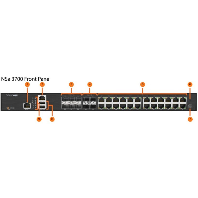 SonicWall NSA 3700 Network Security/Firewall Appliance — 02-SSC-4326