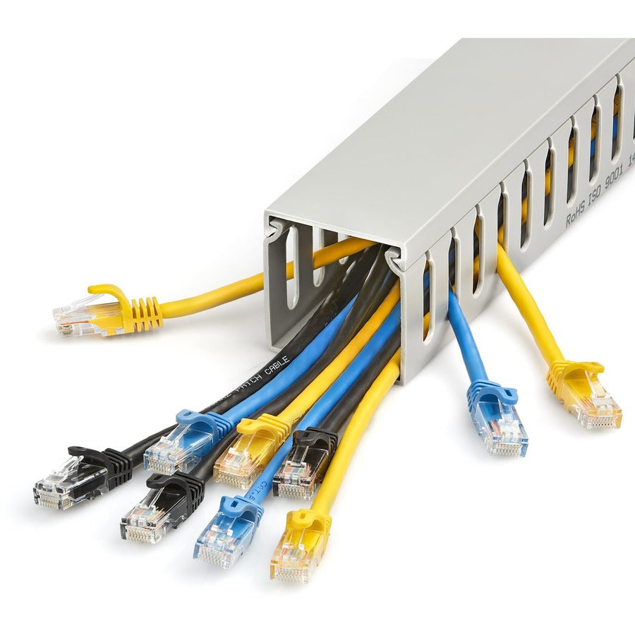 StarTech.com Cable Management Raceway with Cover 2"(50mm)W x 2"(50mm)H, 6.5ft(2m) length, 3/8"(8mm) Slots, Wall Wire Duct, UL Listed — CBMWD5050