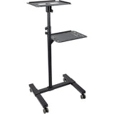 StarTech.com Mobile Projector and Laptop Stand/Cart, Heavy Duty Portable Projector Stand/Presentation Cart (22lb/shelf), Height Adjustable — ADJPROJCART