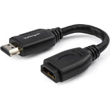 StarTech.com 6"/15cm HDMI Port Saver Cable, 4K 60Hz High Speed HDMI 2.0 Extension Cable with Ethernet, HDMI Male to Female Extension Cord — HD2MF6INL