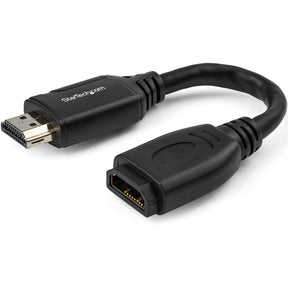 StarTech.com 6"/15cm HDMI Port Saver Cable, 4K 60Hz High Speed HDMI 2.0 Extension Cable with Ethernet, HDMI Male to Female Extension Cord — HD2MF6INL