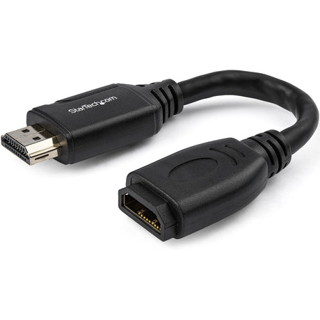StarTech.com 6"/15cm HDMI Port Saver Cable, 4K 60Hz High Speed HDMI 2.0 Extension Cable with Ethernet, HDMI Male to Female Extension Cord — HD2MF6INL