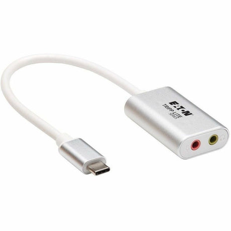 Eaton Tripp Lite Series 2-Port USB-C to 3.5 mm Stereo Audio Adapter - USB 2.0, Silver — U437-002