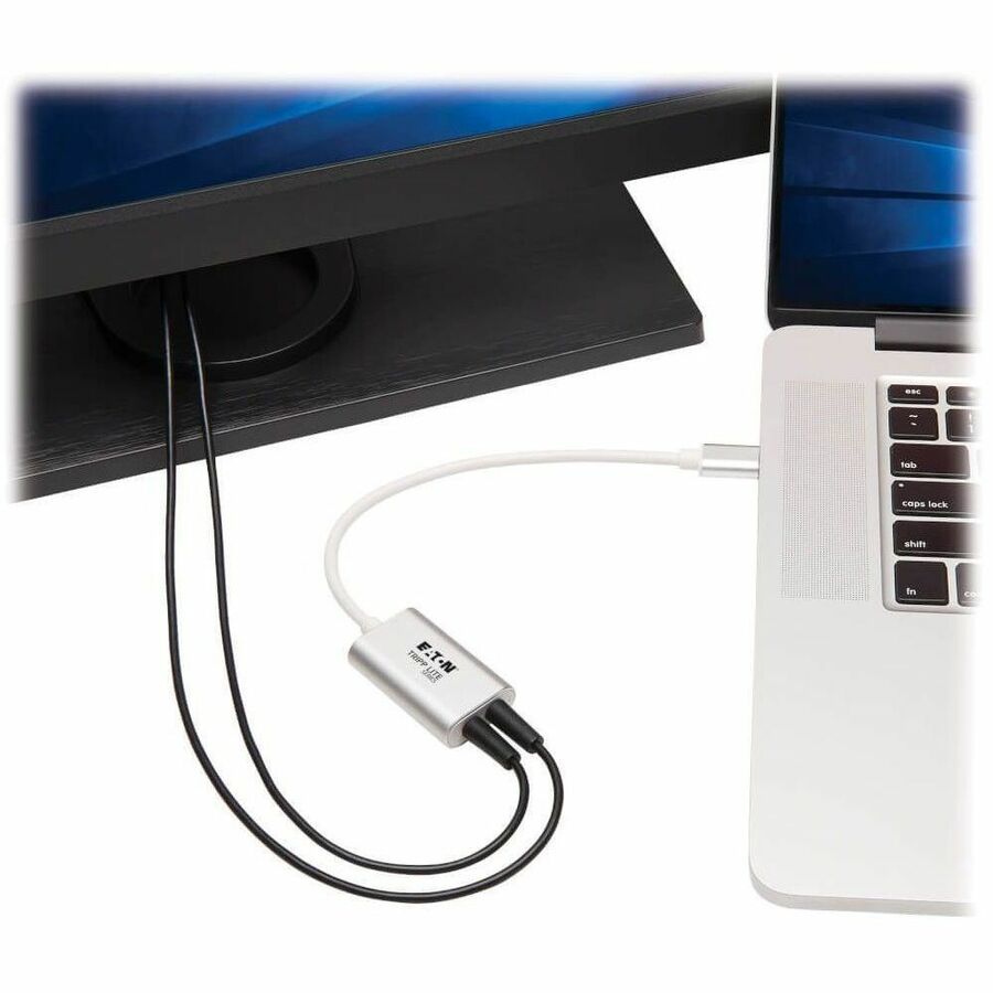 Eaton Tripp Lite Series 2-Port USB-C to 3.5 mm Stereo Audio Adapter - USB 2.0, Silver — U437-002