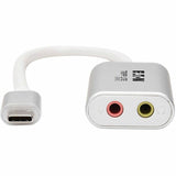 Eaton Tripp Lite Series 2-Port USB-C to 3.5 mm Stereo Audio Adapter - USB 2.0, Silver — U437-002