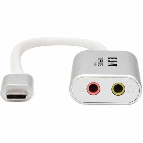 Eaton Tripp Lite Series 2-Port USB-C to 3.5 mm Stereo Audio Adapter - USB 2.0, Silver — U437-002