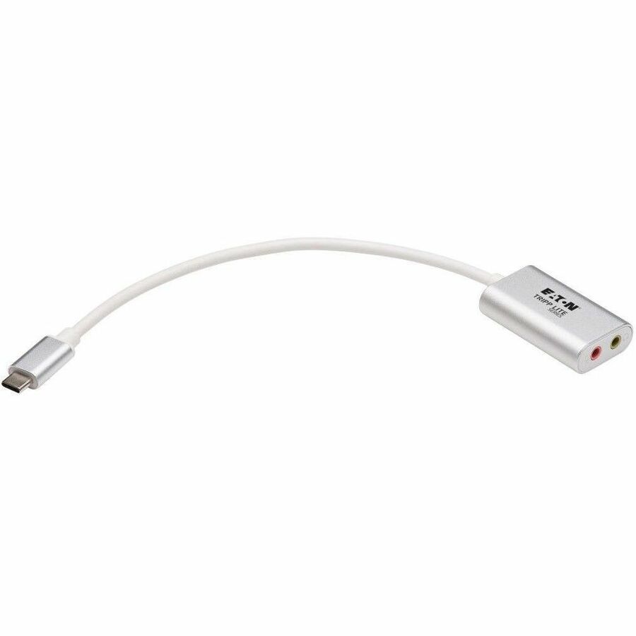 Eaton Tripp Lite Series 2-Port USB-C to 3.5 mm Stereo Audio Adapter - USB 2.0, Silver — U437-002