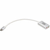 Eaton Tripp Lite Series 2-Port USB-C to 3.5 mm Stereo Audio Adapter - USB 2.0, Silver — U437-002