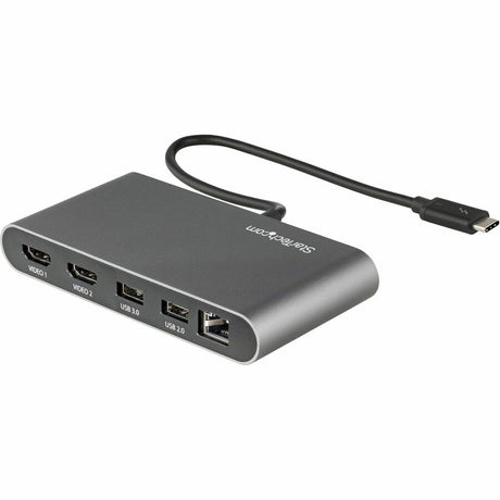 StarTech.com Thunderbolt 3 Mini Dock - Portable Dual Monitor TB3 Laptop Docking Station HDMI 4K 60Hz - 2x USB-A & GbE - 28cm (11") cable — TB3DKM2HDL