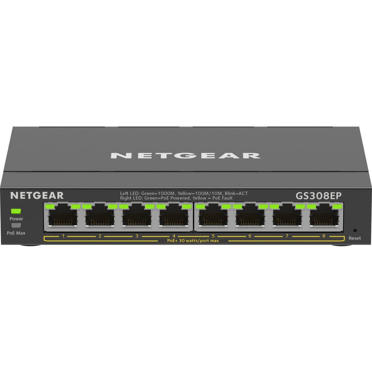 Netgear 8-Port Gigabit Ethernet PoE+ Smart Managed Plus Switch — GS308EP-100NAS