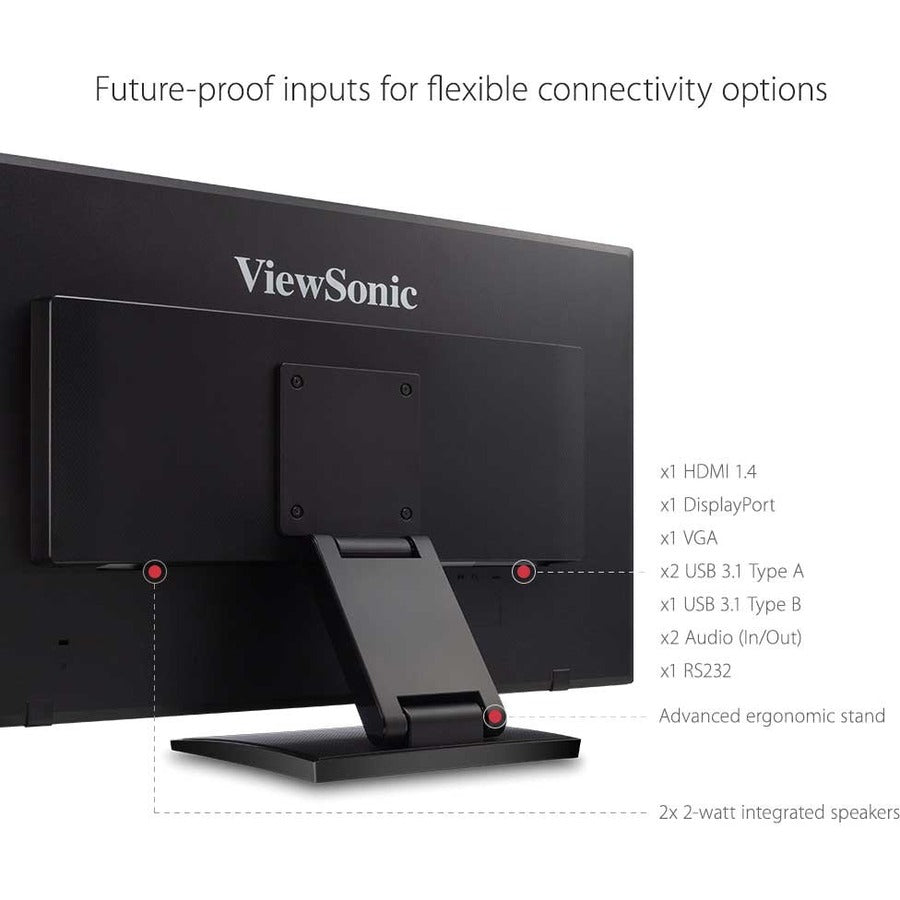ViewSonic TD2760 27 Inch 1080p 10-Point Multi Touch Screen Monitor with Advanced Ergonomics RS232 HDMI and DisplayPort — TD2760
