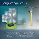 TRENDnet 5-Port Gigabit PoE+ Switch, Camera DIP Switch extends PoE+ 200m (656 ft.), 60W PoE Budget, Black, TPE-TG51g — TPE-TG51G