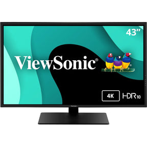 ViewSonic VX4381-4K 43 Inch Ultra HD MVA 4K Monitor Widescreen with HDR10 Support, Eye Care, HDMI, USB, DisplayPort for Home and Office — VX4381-4K