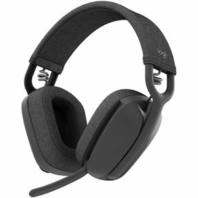 Logitech Zone Vibe 100 Wireless Over Ear Headphones, Noise Canceling Microphone, Advanced Multipoint Bluetooth Headset, Graphite — 981-001256