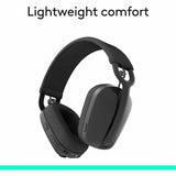 Logitech Zone Vibe 100 Wireless Over Ear Headphones, Noise Canceling Microphone, Advanced Multipoint Bluetooth Headset, Graphite — 981-001256