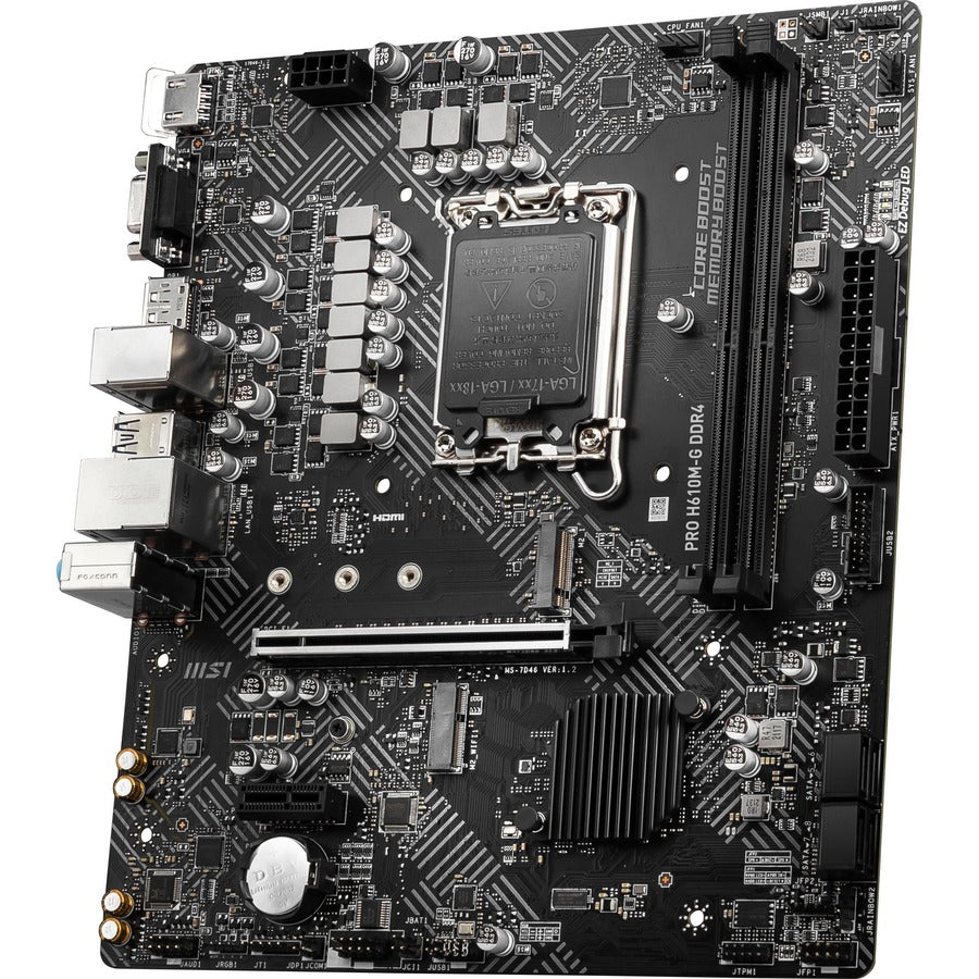 MSI H610M-G DDR4 Desktop Motherboard - Intel H610 Chipset - Socket LGA-1700 - Micro ATX — PROH610MGD4