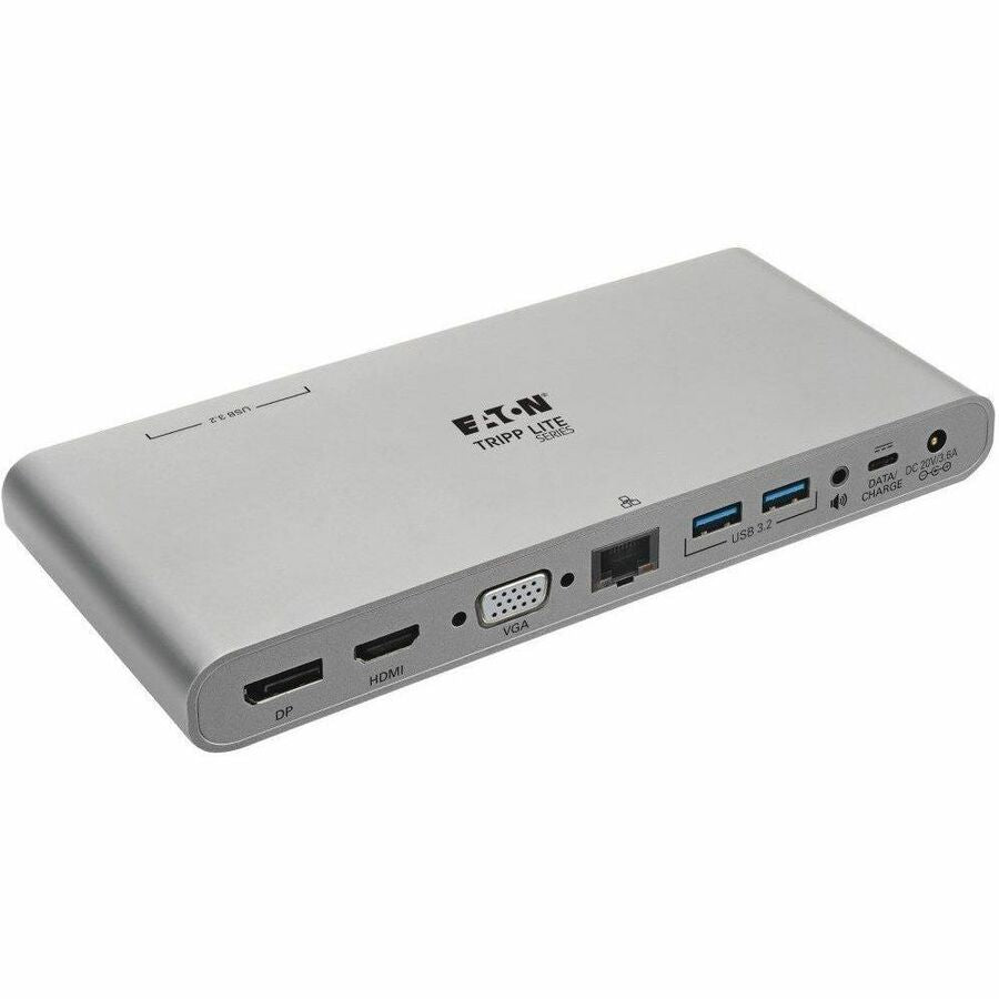 Eaton Tripp Lite Series USB-C Dock, Triple Display - 4K HDMI/DisplayPort, VGA, USB 3.x (5Gbps), USB-A/C Hub Ports, GbE, 100W PD Charging, EU/UK Power Supply — U442-DOCK4-INT