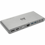 Eaton Tripp Lite Series USB-C Dock, Triple Display - 4K HDMI/DisplayPort, VGA, USB 3.x (5Gbps), USB-A/C Hub Ports, GbE, 100W PD Charging, EU/UK Power Supply — U442-DOCK4-INT