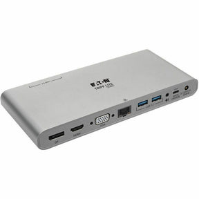 Eaton Tripp Lite Series USB-C Dock, Triple Display - 4K HDMI/DisplayPort, VGA, USB 3.x (5Gbps), USB-A/C Hub Ports, GbE, 100W PD Charging, EU/UK Power Supply — U442-DOCK4-INT