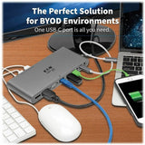 Eaton Tripp Lite Series USB-C Dock, Triple Display - 4K HDMI/DisplayPort, VGA, USB 3.x (5Gbps), USB-A/C Hub Ports, GbE, 100W PD Charging, EU/UK Power Supply — U442-DOCK4-INT